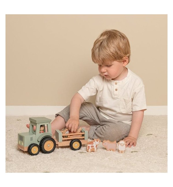 Little Farm Tractor With Trailer Little Dutch Wooden