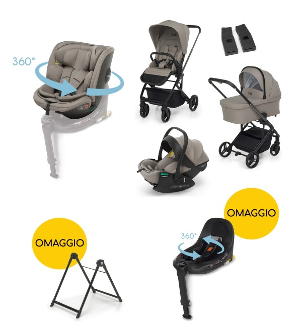 Tictoc Trio mit liegendem Ei, Disk Grow Seat, Standscheibe und kostenlosem Elevo-Ständer