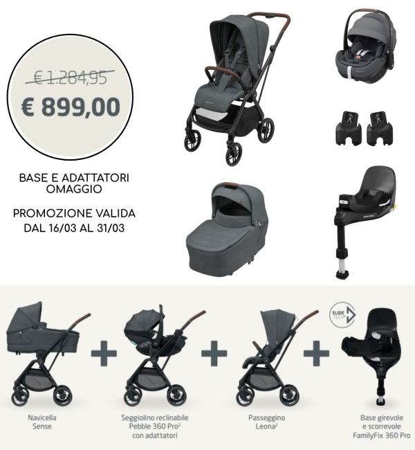 Maxi-Cosi Leona² Trio mit Pebble 360 Pro² + FamilyFix 360 Pro Basis