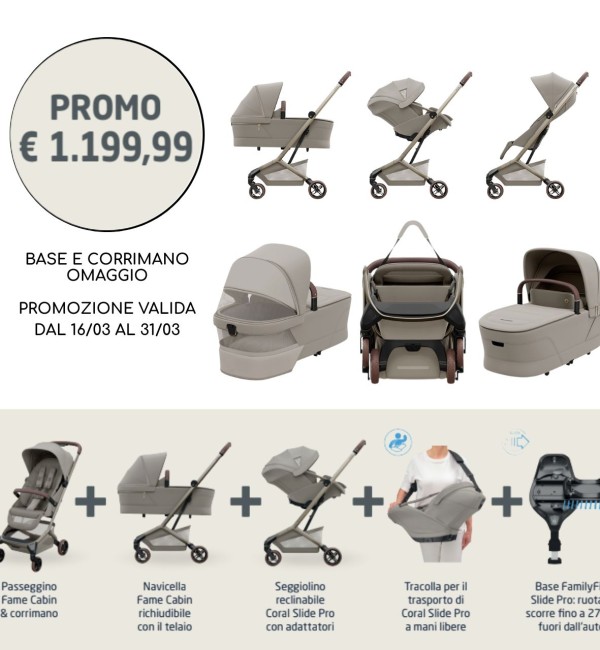 Maxi-Cosi Fame Kabinentrio mit Coral Slide Pro