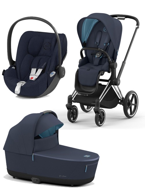 Trio Cybex Priam 4 Con Cloud Z i-Size Plus - Telaio Chrome Black