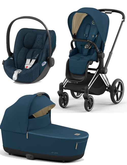 Trio Cybex Priam 4 Con Cloud Z i-Size Plus - Telaio Chrome Black