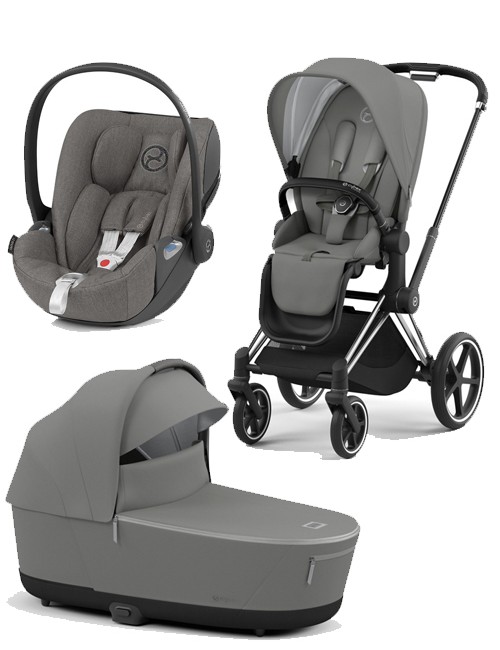 Trio Cybex Priam 4 Con Cloud Z i-Size Plus - Telaio Chrome Black