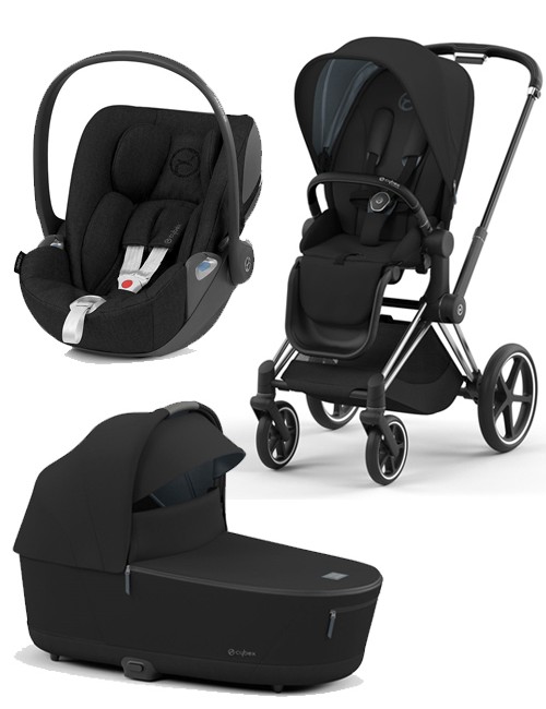 Trio Cybex Priam 4 Con Cloud Z i-Size Plus - Telaio Chrome Black