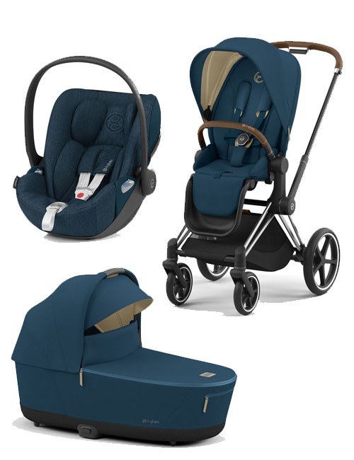 Trio Cybex Priam 4 Con Cloud Z i-Size Plus - Telaio Chrome Brown