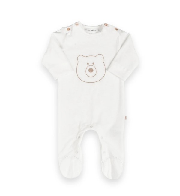 Tuta Orso Con Piedi Offwhite - Bamboom
