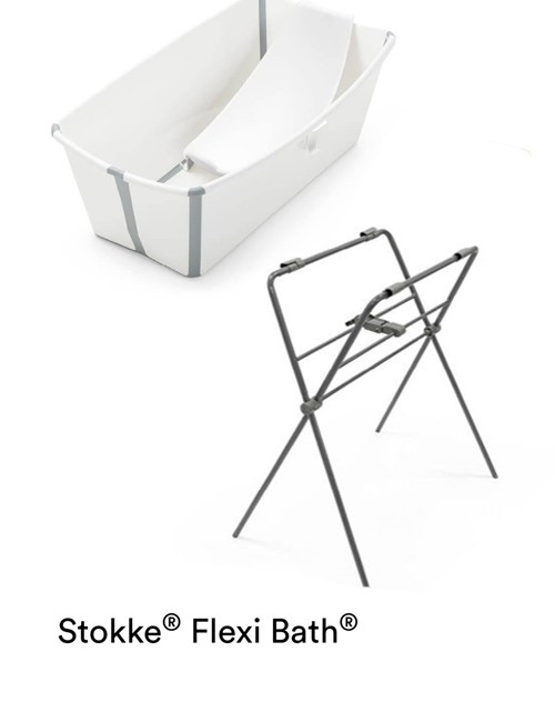 Stokke - vaschetta da bagno pieghevole Flexi Bath con Supporto Newborn -  Transparent Green
