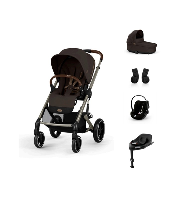 Promozione "SET M" Trio Cybex Balios S Lux con Cloud G + Base Auto e Adattatori con Marsupio Amya Esclusivo (opzionale) Chocolate brown Marsupio Escluso