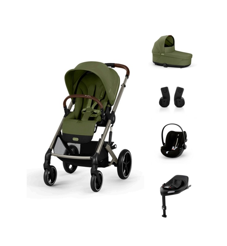 Promozione "SET M" Trio Cybex Balios S Lux con Cloud G + Base Auto e Adattatori con Marsupio Amya Esclusivo (opzionale) Moss green Marsupio Incluso