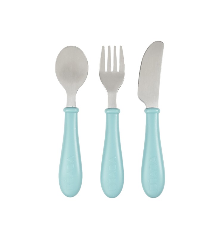 Set Posate Béaba in Acciaio Inossidabile Azzurro