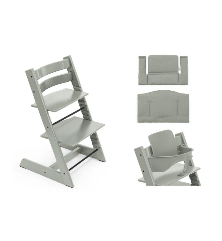 Bundle STOKKE ® TRIPP TRAPP ® Sedia + Baby Set + Cuscino Glacier Green
