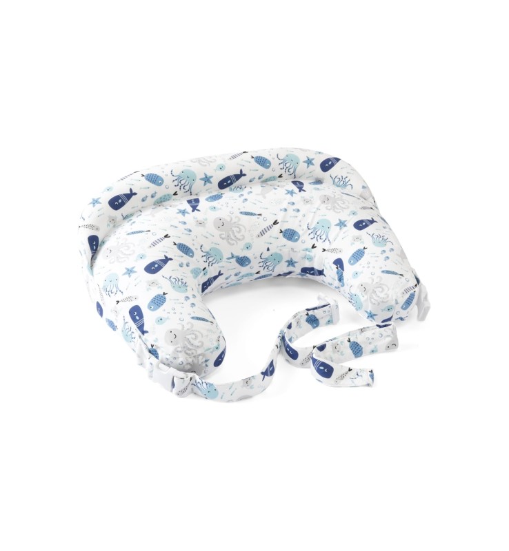 Boppy Blu/Bianco Cuscino Allattamento, Deluxe - Immagine 3