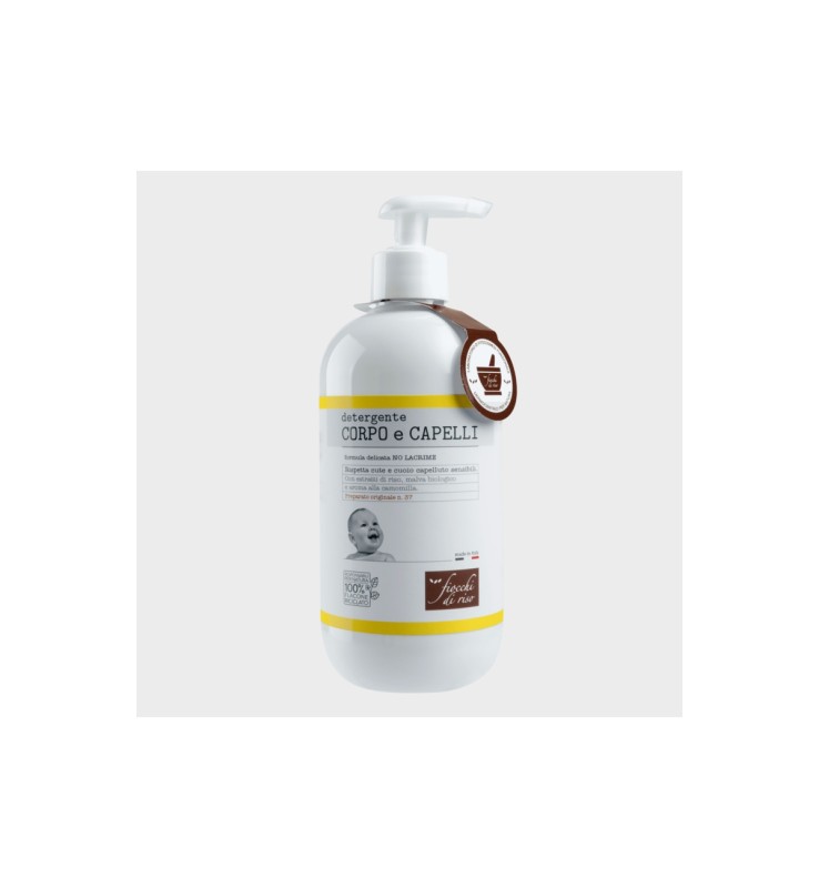 Fiocchi di Riso Detergente Corpo e Capelli alla Camomilla No Lacrime con Estratti di Riso e Malva Biologica 400 ml - Fiocchi di Riso - Immagine 6