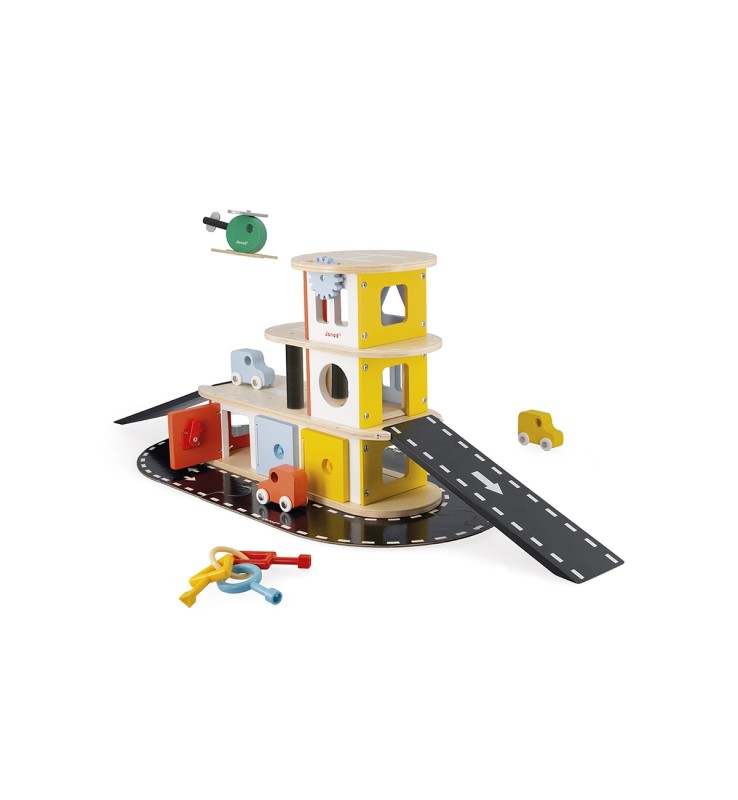 Janod Multicolore Garage Bolid Fsc - Immagine 3