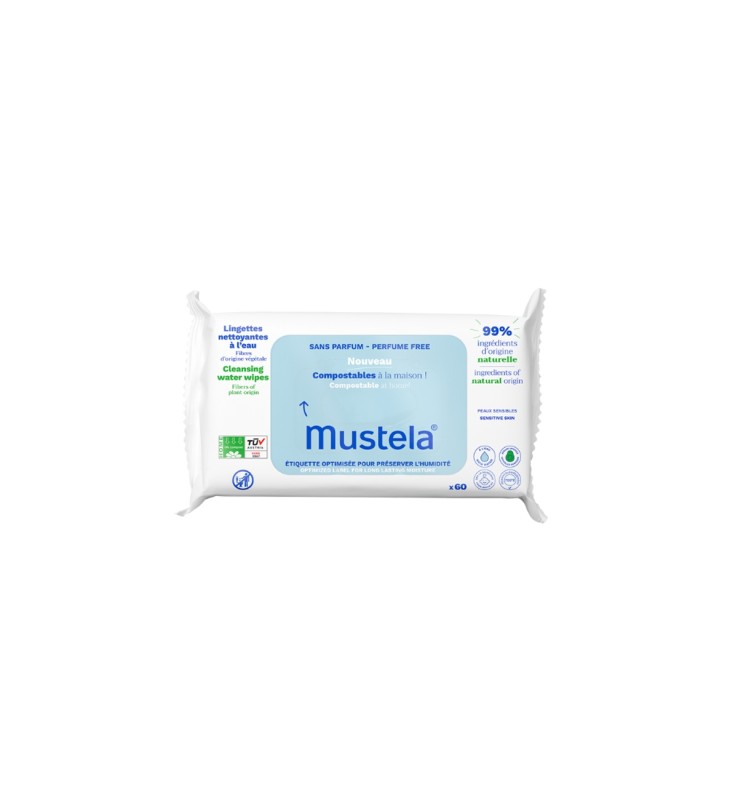 Mustela Salviette Acqua Compostabili 60 Pz Bambino - Immagine 5