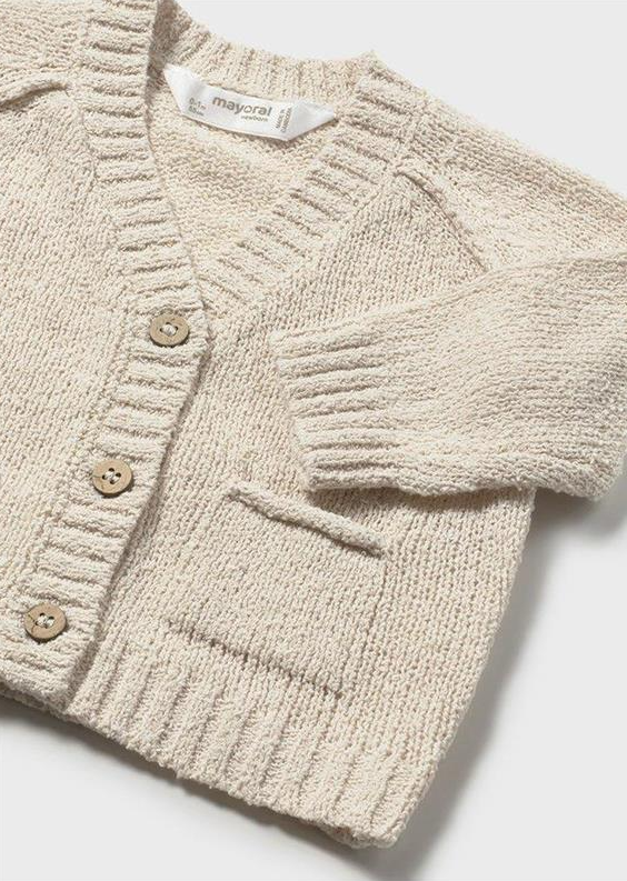 Cardigan collo a V tricot grano - Mayoral 4-6 Mesi
