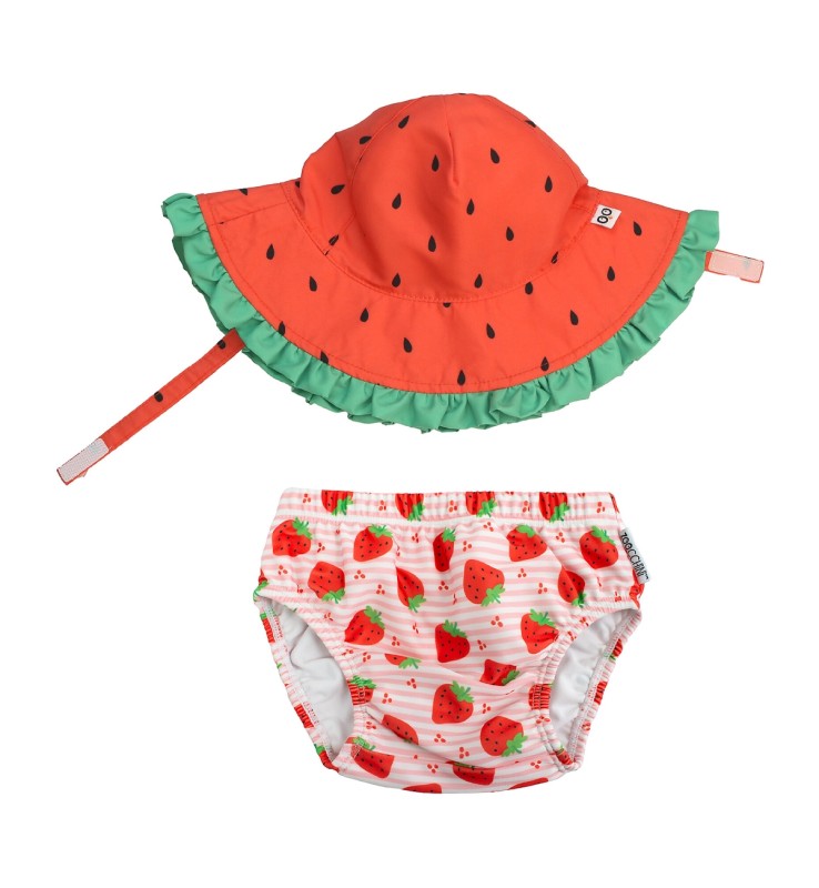 Set Costumino Contenitivo + Cappellino Zoocchini Fragola Delight 6-12 M
