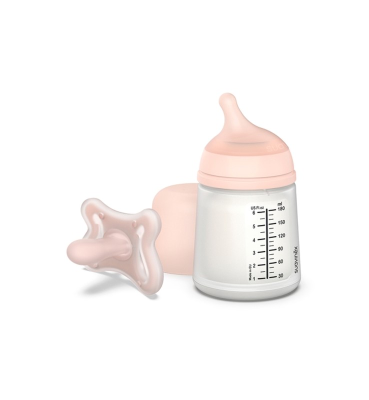 Suavinex Trasparente/Rosa/Beige Biberon, Zero Zero (180 Ml) - Immagine 3