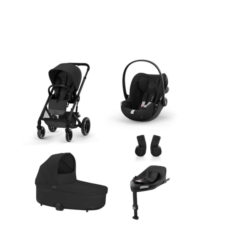 Promozione "SET M" Trio Cybex Balios S Lux con Cloud G + Base Auto e Adattatori con Marsupio Amya Esclusivo (opzionale) Moon black Marsupio Escluso
