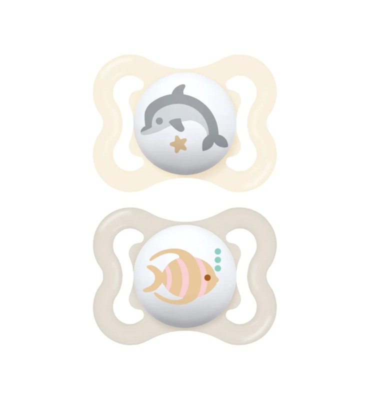 Mam Beige Air Succhietto 2-6 Mesi (Set Da 2), Ciuccio 2-6 Mesi Per Pelli Sensibili E Delicate, Neutro - Immagine 7