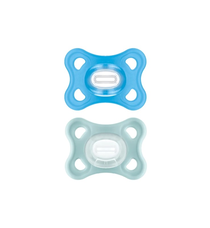 MAM Comfort 2-6 Mesi - 2 Succhietti In Silicone - Azzurro/Neutro - Immagine 4