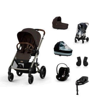 Trio Cybex "SET XL" Balios S Lux con Cloud G e Base G, Adattatori e Parapioggia - con Marsupio Amya Esclusivo (opzionale)