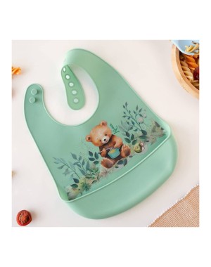 Bavoir en silicone avec poche