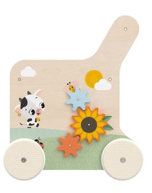 Carrellino Push & Play Wooden Walk Behind - Tiny Love