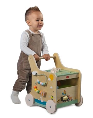 Carrellino Push & Play Wooden Walk Behind - Tiny Love