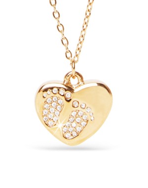 Collana Cuore Con Piedini e Cristalli Oro Rosa MAMIJUX