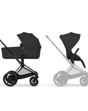 Duo E-Priam Mattschwarzer Cybex-Rahmen der neuen Generation — Comfort Collection