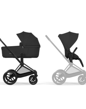 Duo Priam Cybex-Rahmen der neuen Generation, Mattschwarz, Comfort Collection