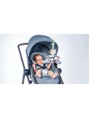 Carrusel de música móvil Take Along con decoración en blanco y negro