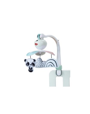 Carrusel de música móvil Take Along con decoración en blanco y negro