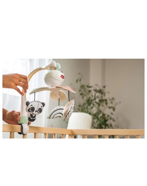 Carrusel de música móvil Take Along con decoración en blanco y negro