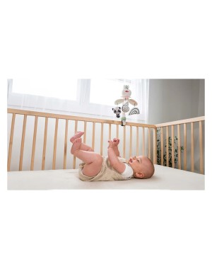 Carrusel de música móvil Take Along con decoración en blanco y negro