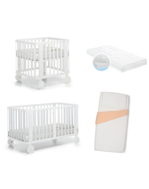  Culla/Lettino Foppapedretti Mammamia Evo + 2 Materassi e Set Piumone 