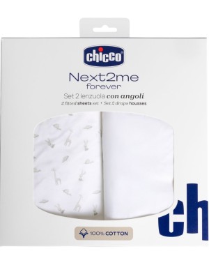 Set Lenzuola con Angoli in Cotone per Next2Me Forever 2pz Chicco