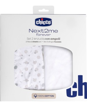 Eckbettlaken-Set aus Baumwolle für Next2Me Forever, 2-teilig Chicco