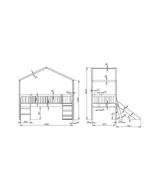 Letto Casetta Dallas Con Doghe Vipack 90x200 cm