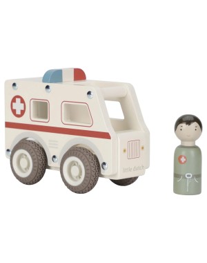 Ambulance With Wooden Character Little Dutch