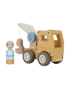 Truck With Crane And Wooden Figure Little Dutch