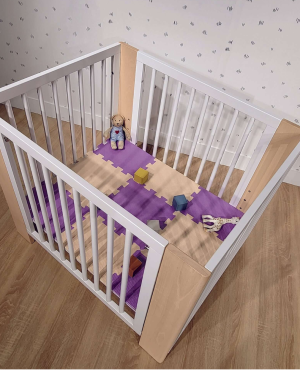Converbaby Micuna Evolutionary Wiege mit Verlängerungen mit Matratzen und Bettbezügen