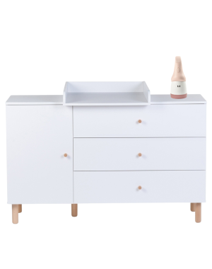 Cassettiera e Fasciatoio Wonder White Childhome + Luce da Notte Pixie Torch Béaba