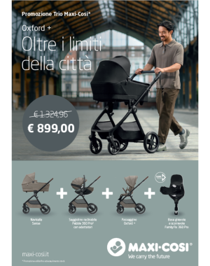 Trio  Oxford + con Pebble 360 Pro² + Base FamilyFix 360 Pro e Adattatori OMAGGIO- Maxi-Cosi