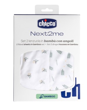 2-teiliges Eckbettlaken-Set aus Bambus für Next2Me Chicco