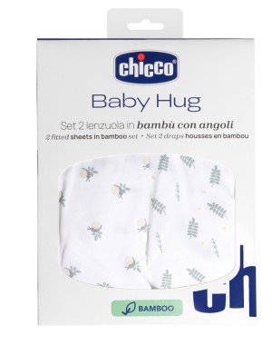 2-teiliges Baby Hug Bambus-Bettwäsche-Set mit Ecken Chicco