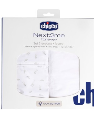 Set Lenzuola in Cotone per Next2Me Forever 2pz U&D e Federa Chicco