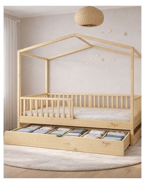 Set Letto Montessori Evolutivo Evi 4 In 1 + Letto/Cassetto + Materasso 12cm Letto + Materasso  11cm Cassetto - Family Nation
