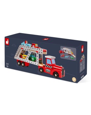 Story Car Truck With 4 Cars Janod